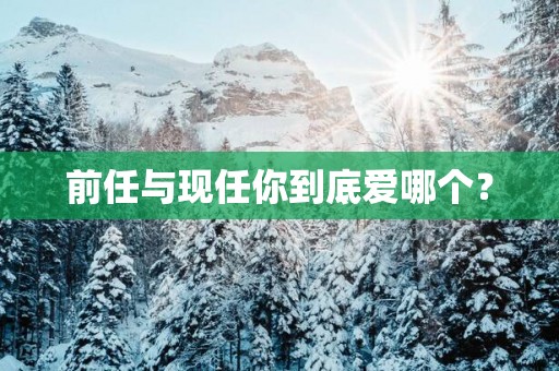 前任与现任你到底爱哪个？