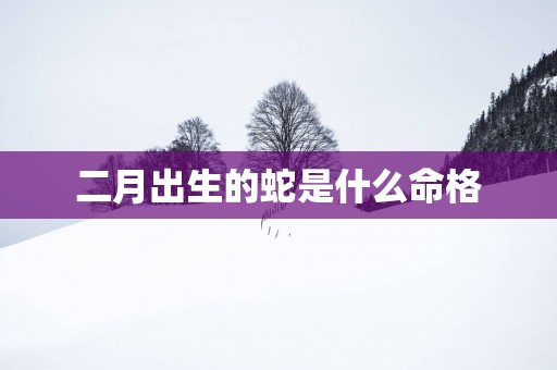 二月出生的蛇是什么命格