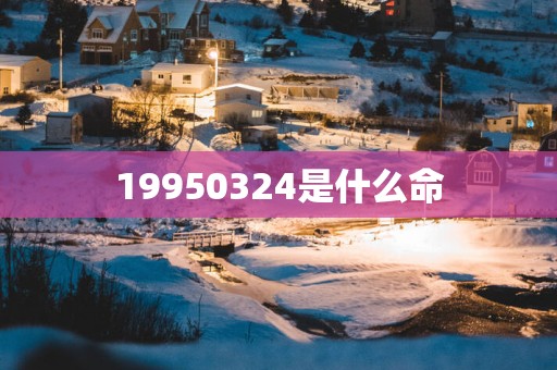 19950324是什么命 19950324是什么命