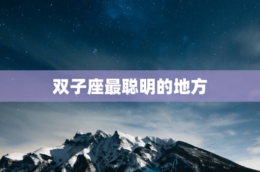 双子座最聪明的地方