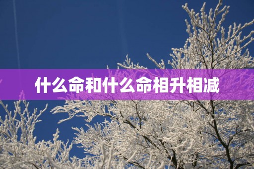 什么命和什么命相升相减