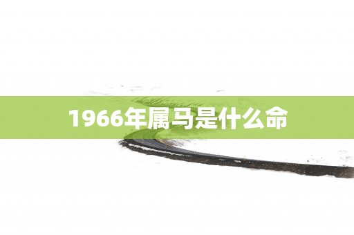 1966年属马是什么命