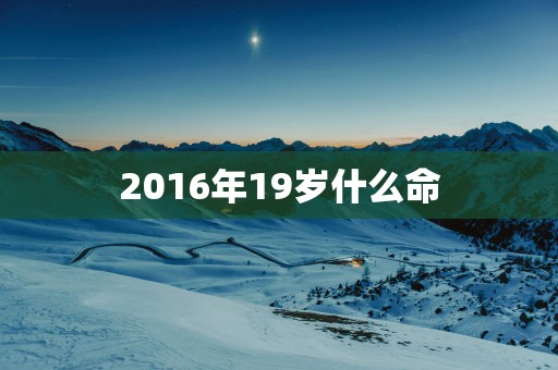 2016年19岁什么命