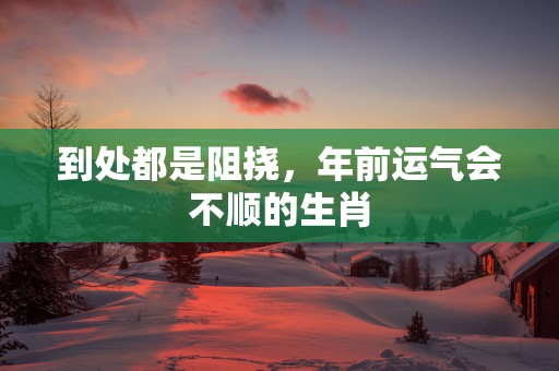 到处都是阻挠，年前运气会不顺的生肖