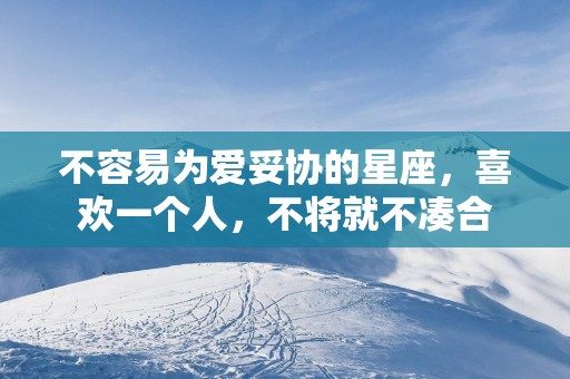不容易为爱妥协的星座，喜欢一个人，不将就不凑合