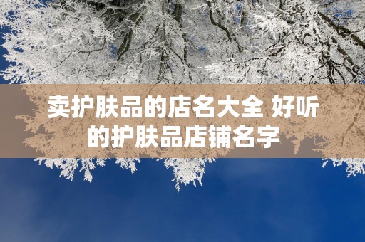 卖护肤品的店名大全 好听的护肤品店铺名字