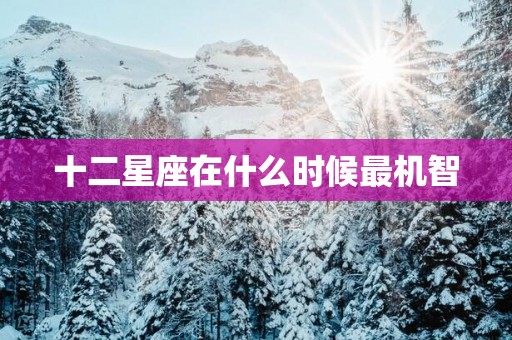十二星座在什么时候最机智