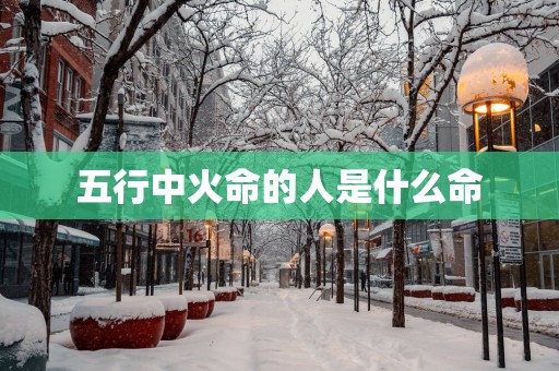 五行中火命的人是什么命
