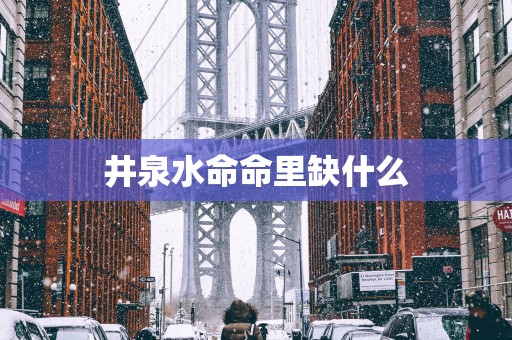 井泉水命命里缺什么
