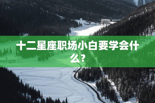 十二星座职场小白要学会什么？
