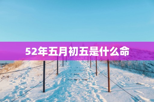 52年五月初五是什么命