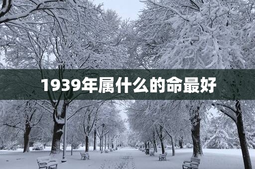 1939年属什么的命最好