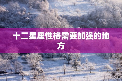 十二星座性格需要加强的地方