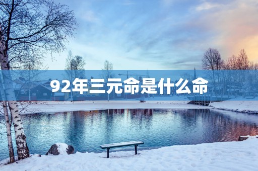 92年三元命是什么命