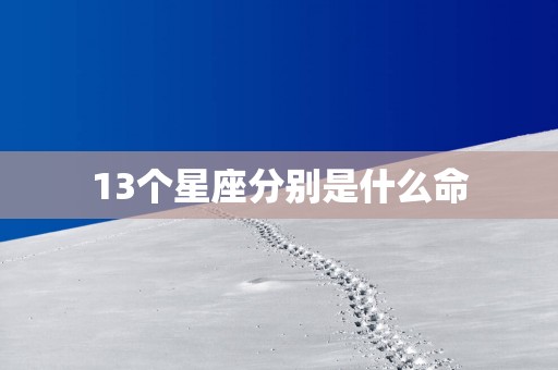 13个星座分别是什么命