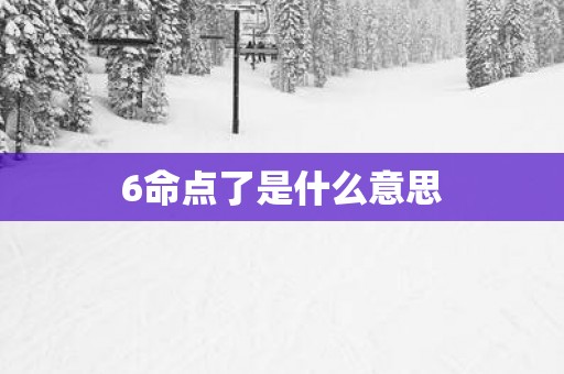 6命点了是什么意思