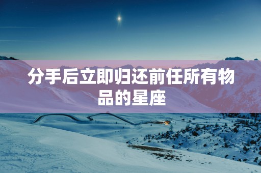 分手后立即归还前任所有物品的星座