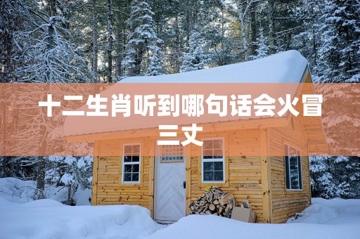 十二生肖听到哪句话会火冒三丈