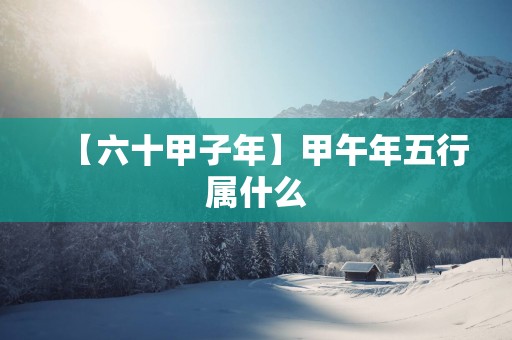 【六十甲子年】甲午年五行属什么