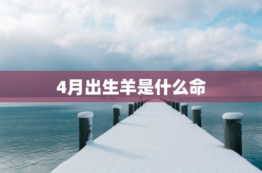 4月出生羊是什么命