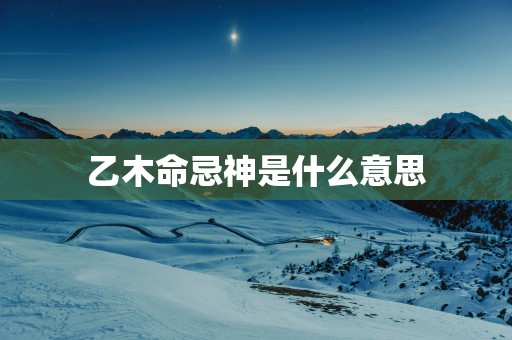 乙木命忌神是什么意思