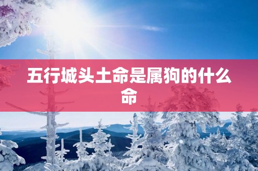 五行城头土命是属狗的什么命