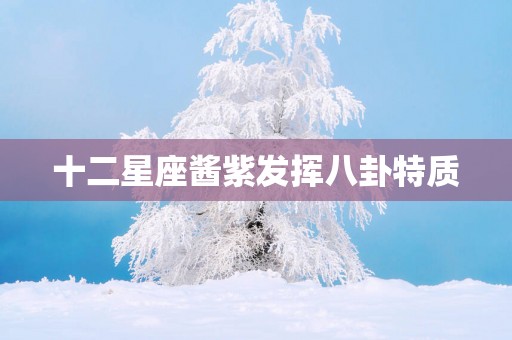 十二星座酱紫发挥八卦特质