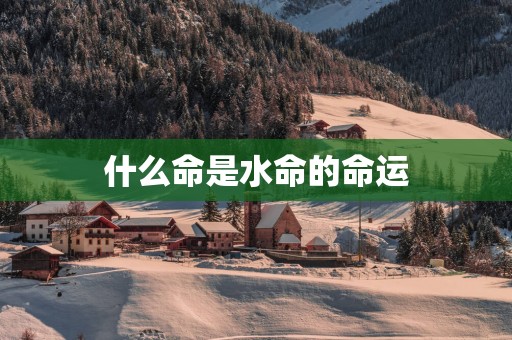 什么命是水命的命运
