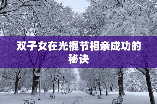 双子女在光棍节相亲成功的秘诀