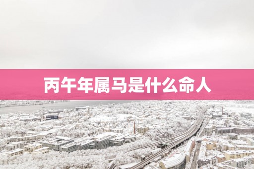 丙午年属马是什么命人