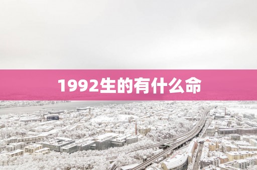 1992生的有什么命