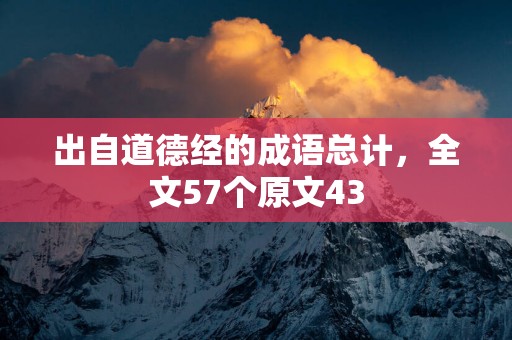 出自道德经的成语总计，全文57个原文43