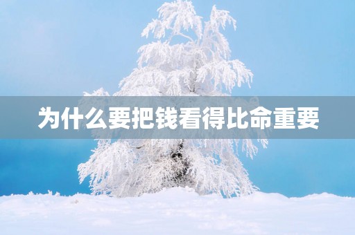为什么要把钱看得比命重要