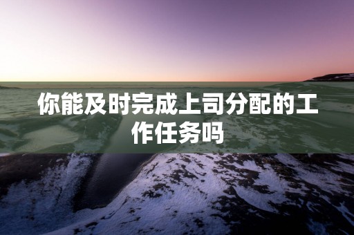 你能及时完成上司分配的工作任务吗