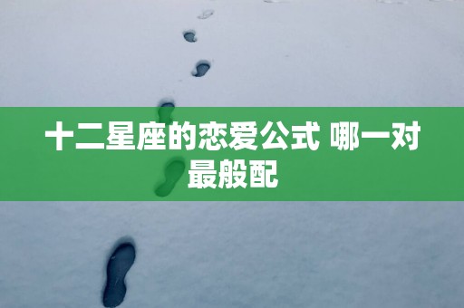 十二星座的恋爱公式 哪一对最般配