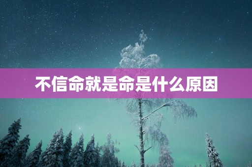 不信命就是命是什么原因