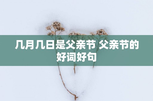 几月几日是父亲节 父亲节的好词好句