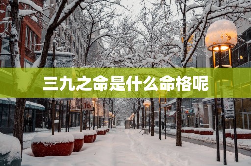 三九之命是什么命格呢