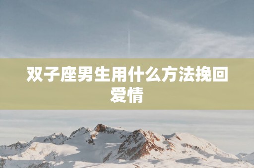 双子座男生用什么方法挽回爱情