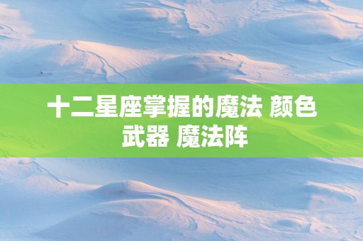 十二星座掌握的魔法 颜色 武器 魔法阵