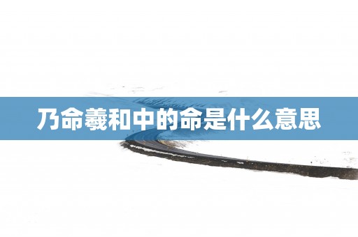 乃命羲和中的命是什么意思
