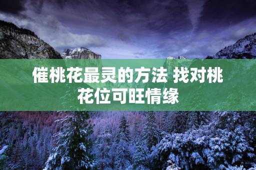 催桃花最灵的方法 找对桃花位可旺情缘
