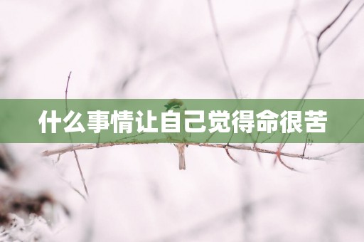 什么事情让自己觉得命很苦