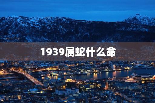 1939属蛇什么命