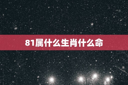 81属什么生肖什么命