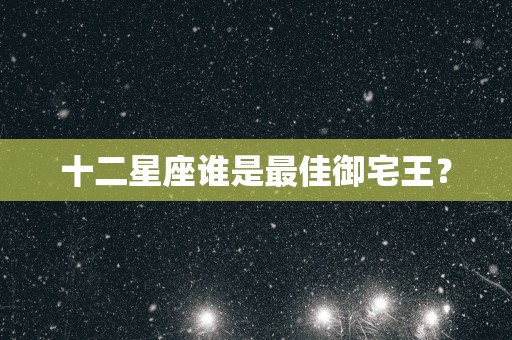 十二星座谁是最佳御宅王？