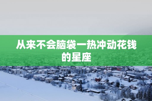 从来不会脑袋一热冲动花钱的星座
