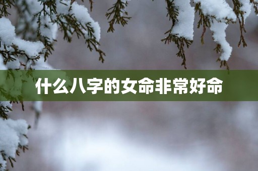 什么八字的女命非常好命