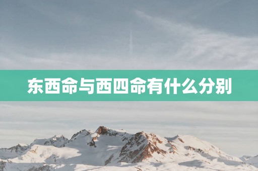 东西命与西四命有什么分别