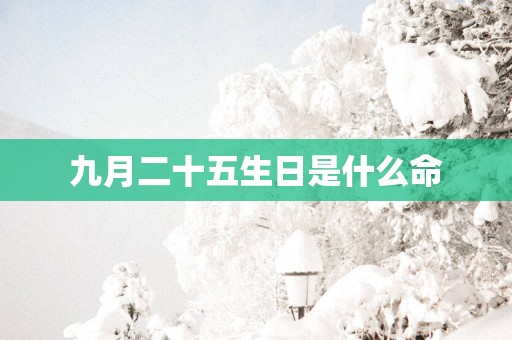 九月二十五生日是什么命